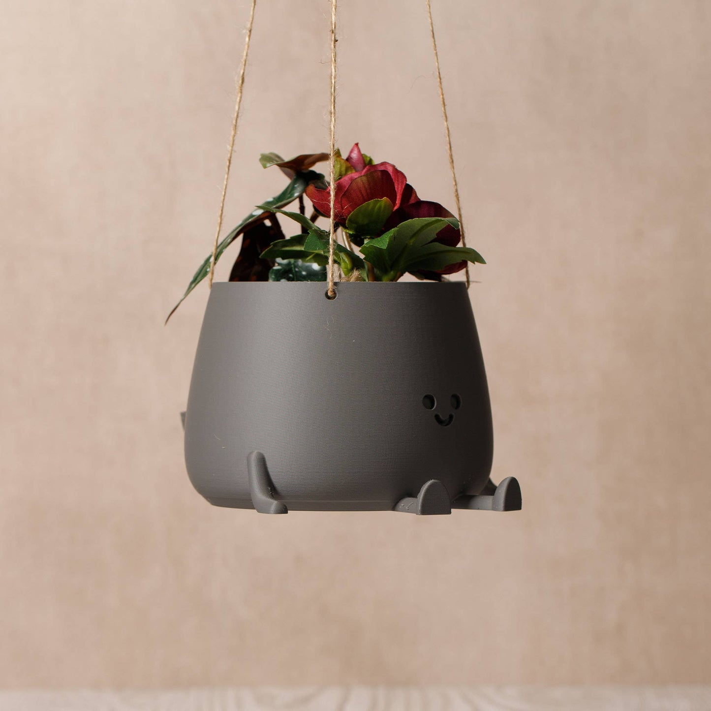 Happy Pot zum Aufhängen - Grau