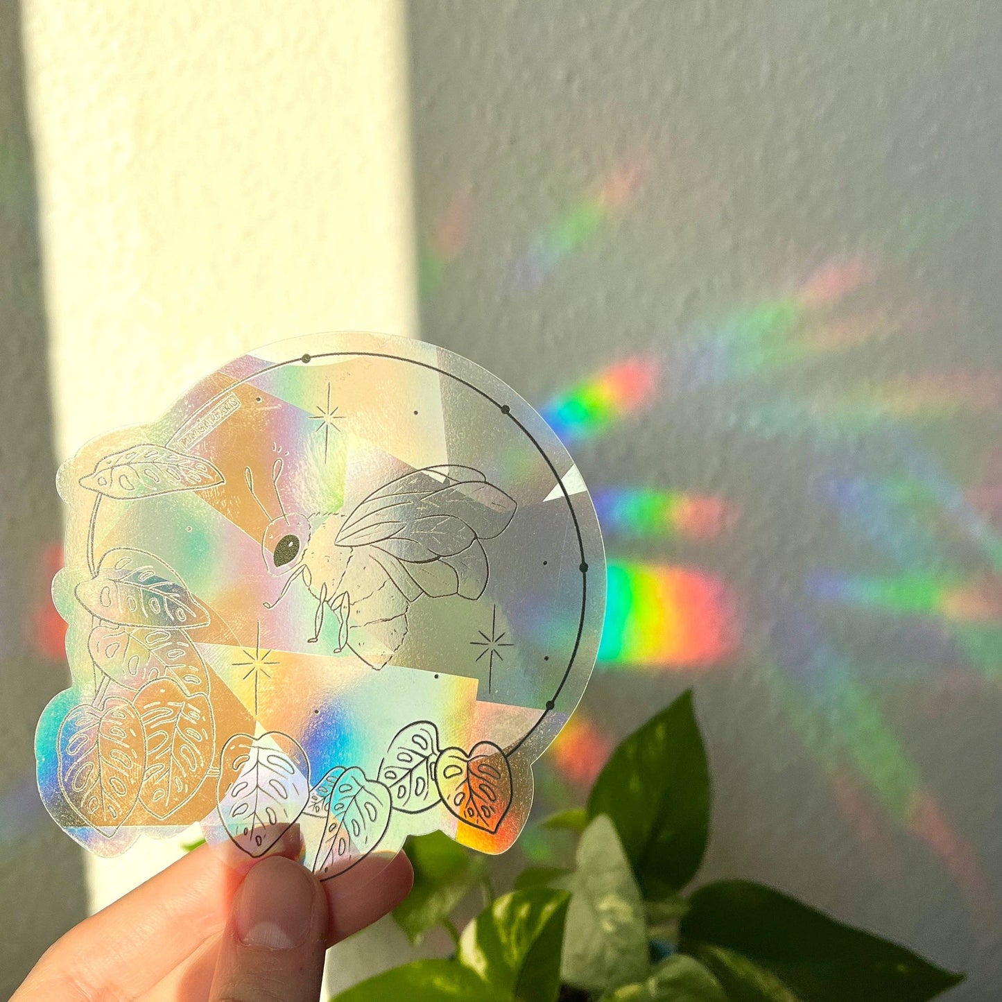 Suncatcher - Biene mit Monstera